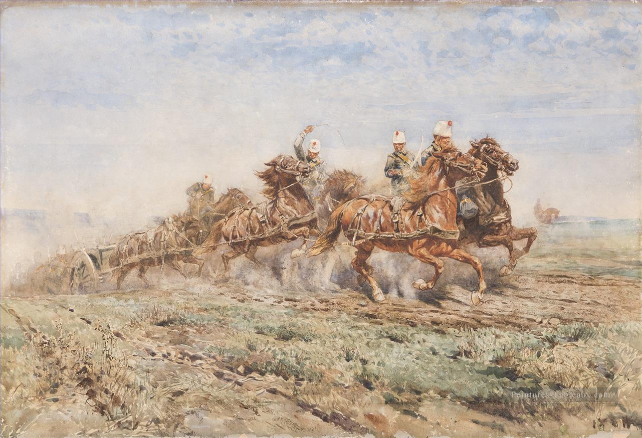Soldati di Fanteria a Cavallo Enrico Coleman genre Peintures à l'huile